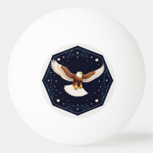 Pelota De Ping Pong Águila Voladora Bajo Cielo Estrellado Noche Audaz 