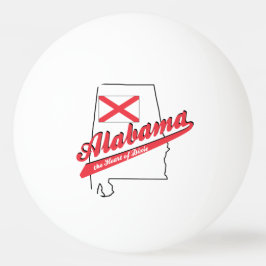 Pelota De Ping Pong Alabama Corazón de Dixie