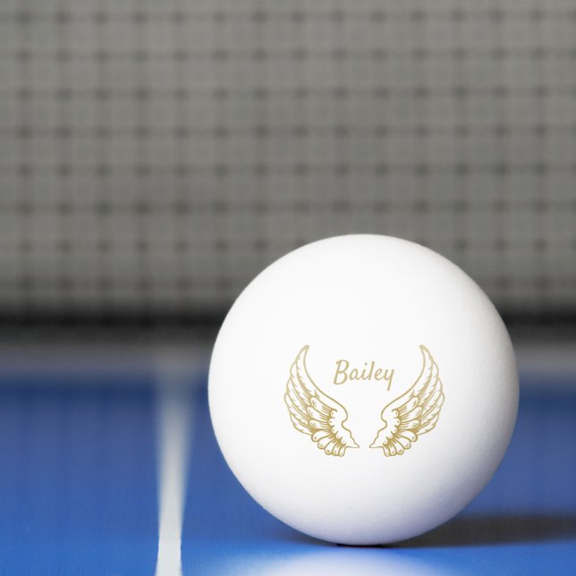 PELOTA DE PING PONG ALAS DE ANGEL ORO PERSONALIZADAS (Neto)