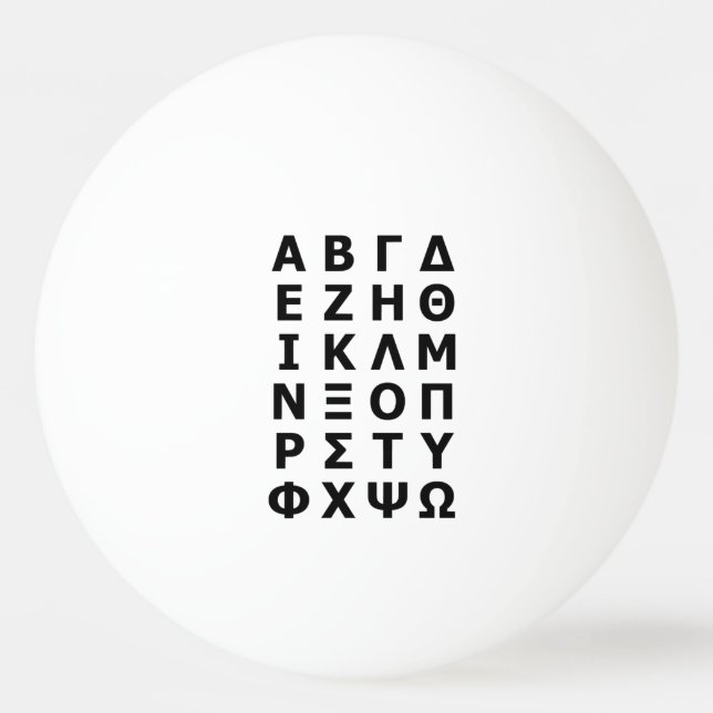 Pelota De Ping Pong Alfabeto griego (Anverso)