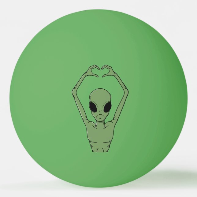 Pelota De Ping Pong Alien Heart Pose (Anverso)