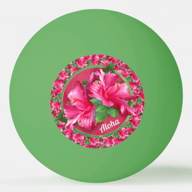Pelota De Ping Pong Aloha Pink Hibiscus (Anverso)