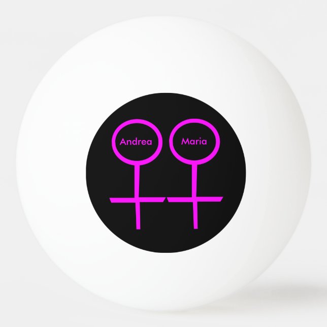Pelota De Ping Pong Amantes lesbianos Personalizable Ping Pong Ball (Anverso)