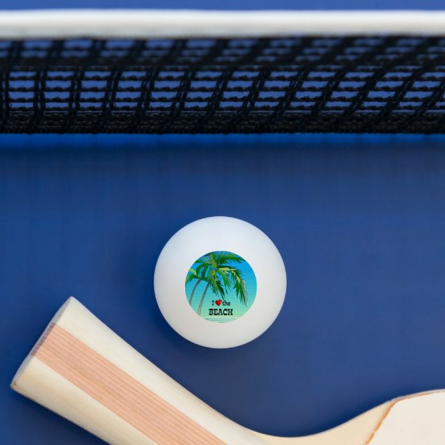 Pelota De Ping Pong Amo la playa, azul tropical (Mesa)