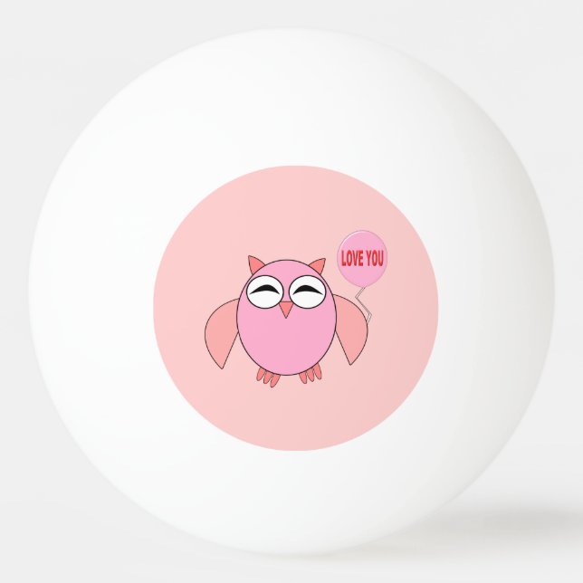 Pelota De Ping Pong Amo Rosa Cute Lechuza Ping Pong Ball (Anverso)