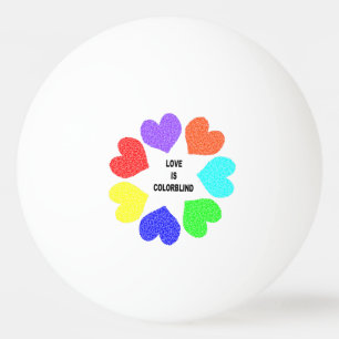 Pelota De Ping Pong Amor interracial Corazones arco iris Ping Pong Bal