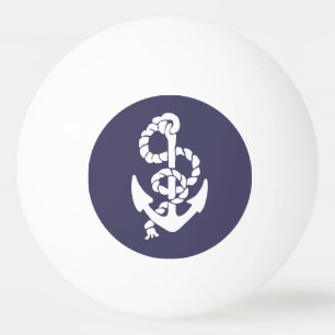 Pelota De Ping Pong Ancla Y Cubo Náutico De Buques Azules Y Blancos