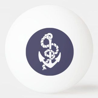 Pelota De Ping Pong Ancla Y Cubo Náutico De Buques Azules Y Blancos