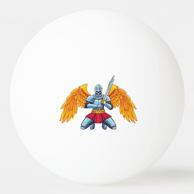 Pelota De Ping Pong Ángel con espada grande (Anverso)