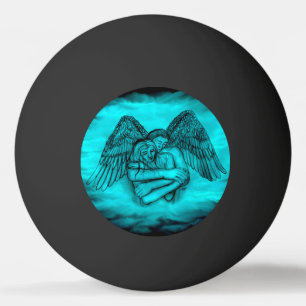 Pelota De Ping Pong Ángel Eros en el amor, diseño negro y verde