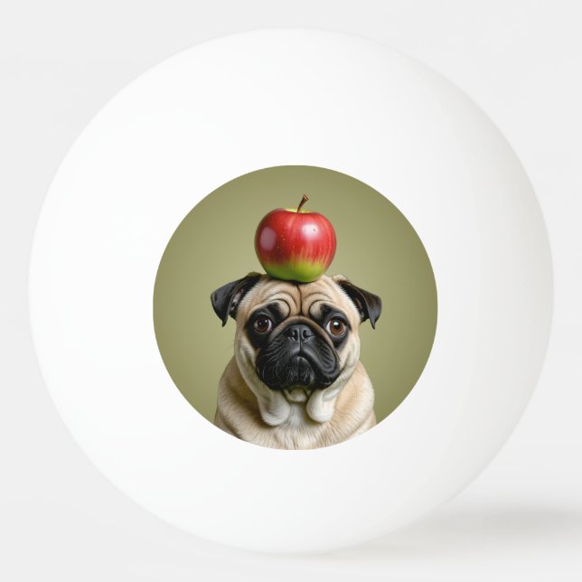 Pelota De Ping Pong Apple Pug (Anverso)