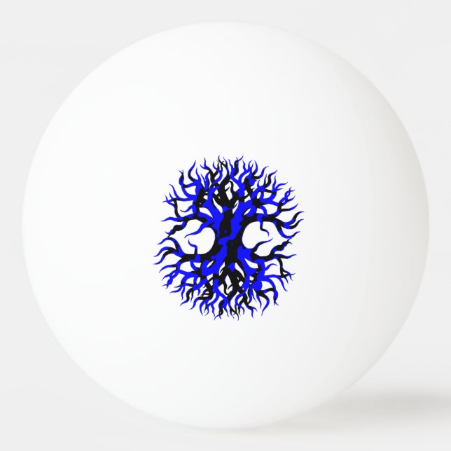Pelota De Ping Pong Árbol de la vida azul (Reverso)