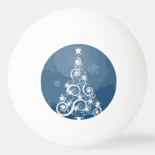 Pelota De Ping Pong Árbol de navidad azul artsy