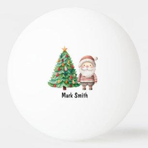 Pelota De Ping Pong Árbol de Navidad con Santa Claus