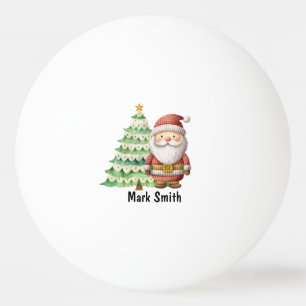 Pelota De Ping Pong Árbol de Navidad con Santa Claus