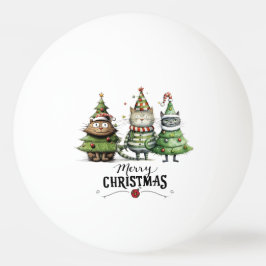 Pelota De Ping Pong Árbol de Navidad para el jugador que ama al gato
