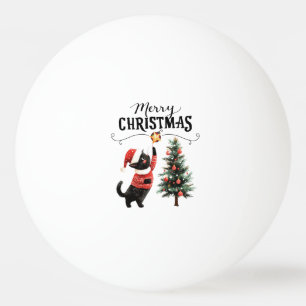 Pelota De Ping Pong Árbol de Navidad para jugador que ama al gato