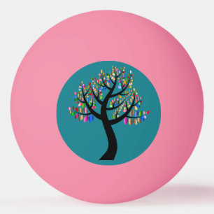 Pelota De Ping Pong Árboles en rosa