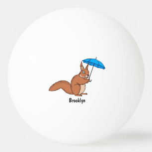 Pelota De Ping Pong Ardilla roja con paraguas personalizado