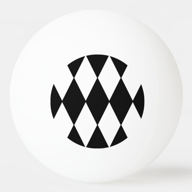 Pelota De Ping Pong arlequín negro y blanco (Anverso)