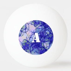 Pelota De Ping Pong Arte abstracto azul monograma de Guay