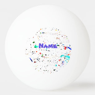 Pelota De Ping Pong Arte abstracto salpicaduras de pintura personaliza