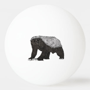 Pelota De Ping Pong Arte audaz del animal de la actitud del tejón de
