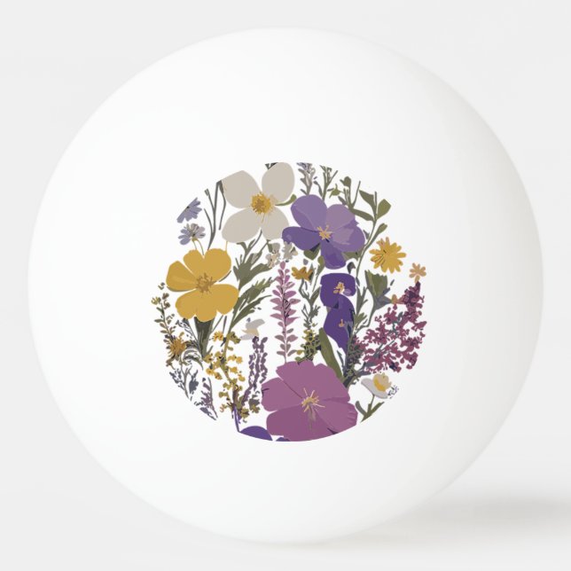 Pelota De Ping Pong Arte botánico (Anverso)