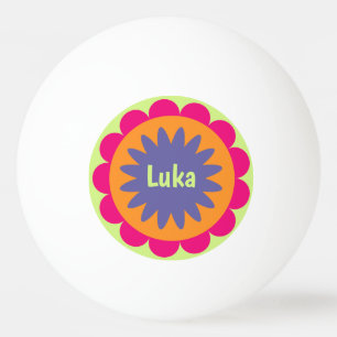 Pelota De Ping Pong Arte con patrón botánico retro genial