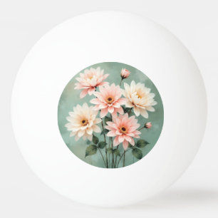 Pelota De Ping Pong Arte de Crisantemo Elegante Rosado