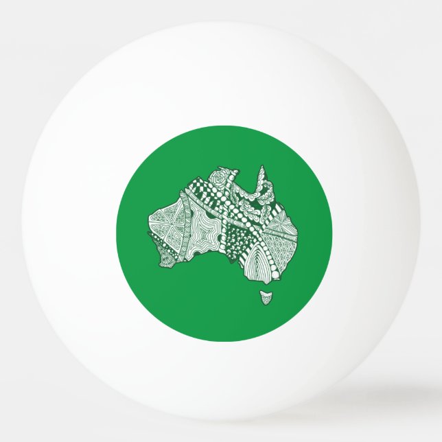 Pelota De Ping Pong Arte de mapas de Australia (Reverso)