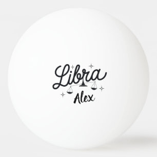 Pelota De Ping Pong Arte de Rótulo Libra Zodiac personalizado