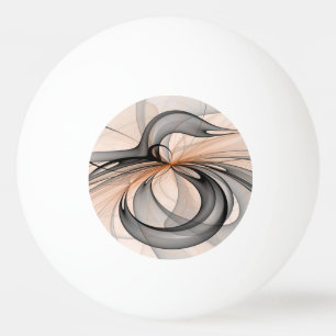 Pelota De Ping Pong Arte fractal moderno de antracita gris siena abstr