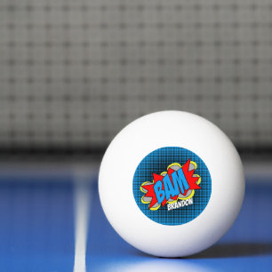Pelota De Ping Pong Arte Pop Personalizado Divertido Vintage