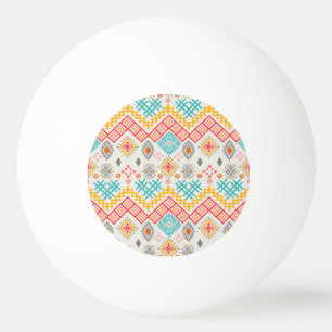 Pelota De Ping Pong Arte tribal: huella geométrica boho.