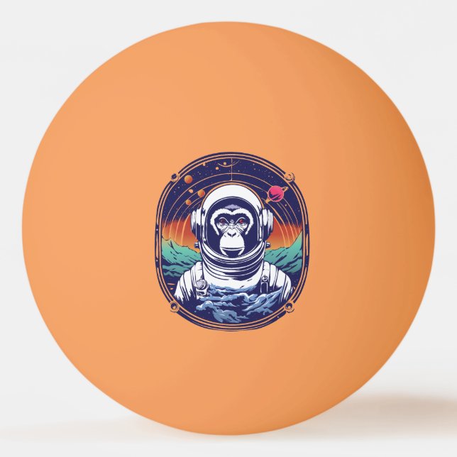 Pelota De Ping Pong Astronauta de mono espacial (Anverso)