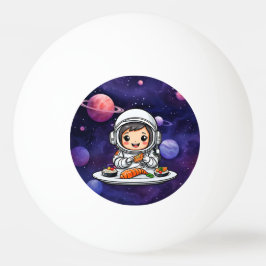 Pelota De Ping Pong Astronautas comiendo sushi