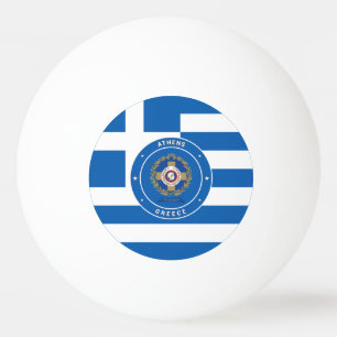 Pelota De Ping Pong Atenas, bandera y emblema de Grecia