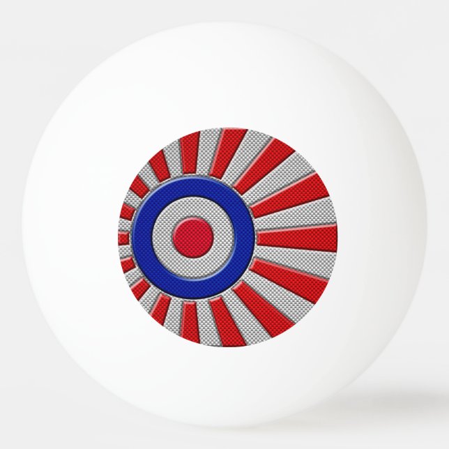 Pelota De Ping Pong Audaz Roundel Sunburst Design al estilo de la fibr (Anverso)