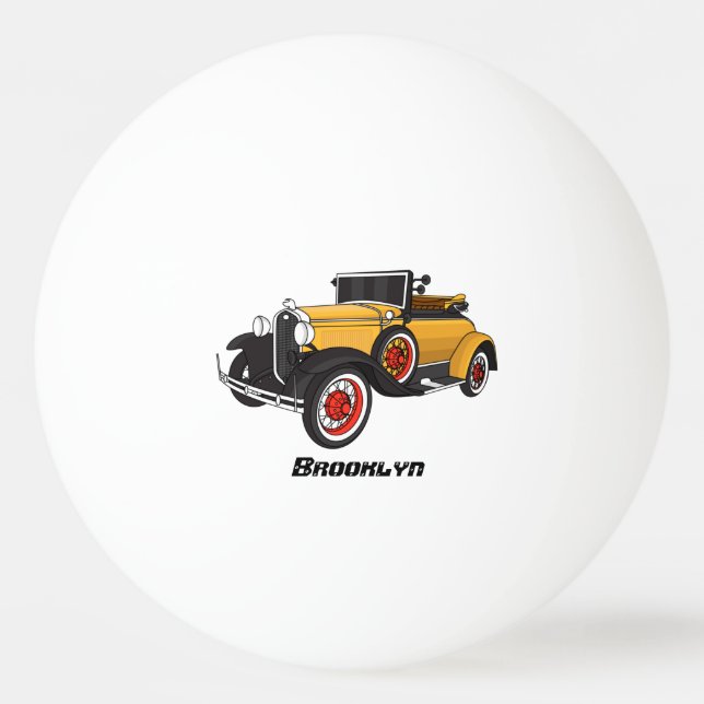 Pelota De Ping Pong Auto amarillo clásico 1931 (Anverso)