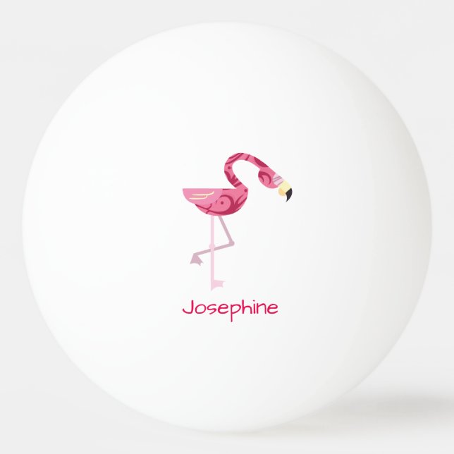 Pelota De Ping Pong Ave Flamingo Rosa Personalizado (Anverso)