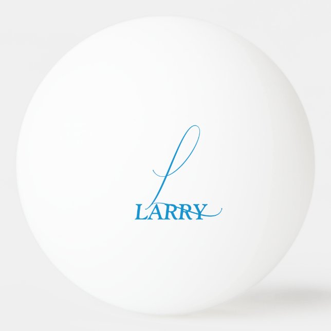 Pelota De Ping Pong Azul brillante monogramado (Anverso)