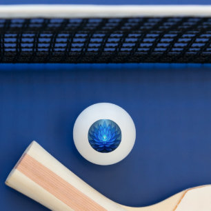 Pelota De Ping Pong Azul Lotus Flor Arte Espiritual Zen