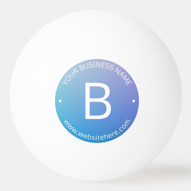 Pelota De Ping Pong Azul y púrpura Desvanecimiento Ombre con texto edi (Anverso)