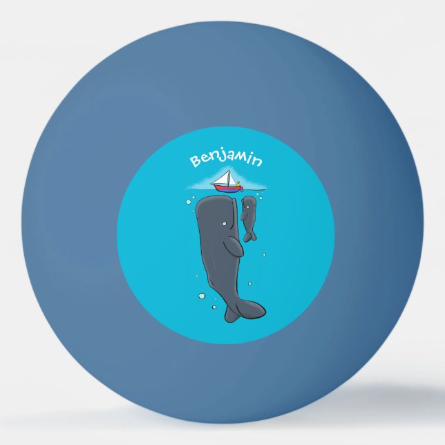 Pelota De Ping Pong Ballenas cortas y ilustracion personalizado de vel (Anverso)
