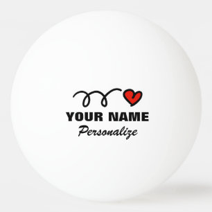 Pelota De Ping Pong Baloncesto de ping pong de corazón personalizado