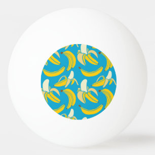 Pelota De Ping Pong Bananas amarillas, patrón de fondo azul