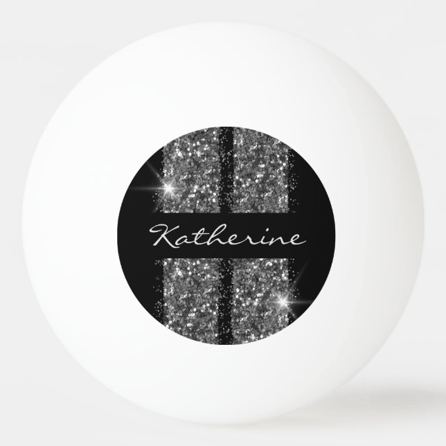 Pelota De Ping Pong Bandas de Carreras Deportiva Purpurina Plateado (Anverso)