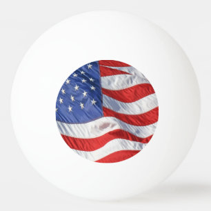 Pelota De Ping Pong Bandera americana que agita patriótica