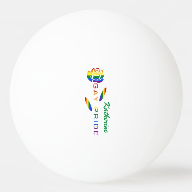 Pelota De Ping Pong Bandera arcoiris del Rosa del Orgullo Gay personal (Anverso)